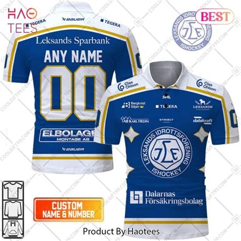 Personalized Shl Leksands If Home Jersey Style Polo Shirt