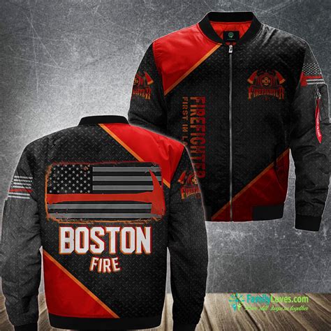 Boston Massachusetts Fire Department Firefighter Mens Bomber Jacket 3D All Over Print - Family ...