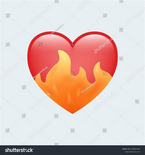 Heart On Fire Emoji Isolated On Stock Vector (Royalty Free) 2276851463 ...