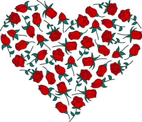 Heart Made Of Red Roses With Green Leaves Canva