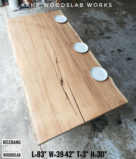 Ft Dining Table Meja Makan Seater Solid Wood Slab Furniture