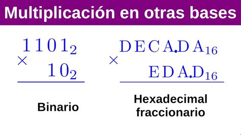 Multiplicaci N En Otras Bases Num Ricas Aritm Tica Preuniversitaria