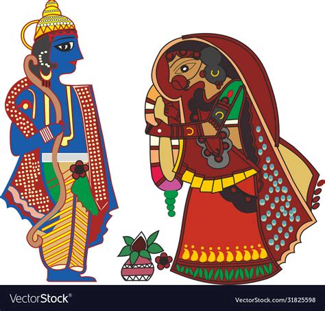 Radha krishna Royalty Free Vector Image - VectorStock