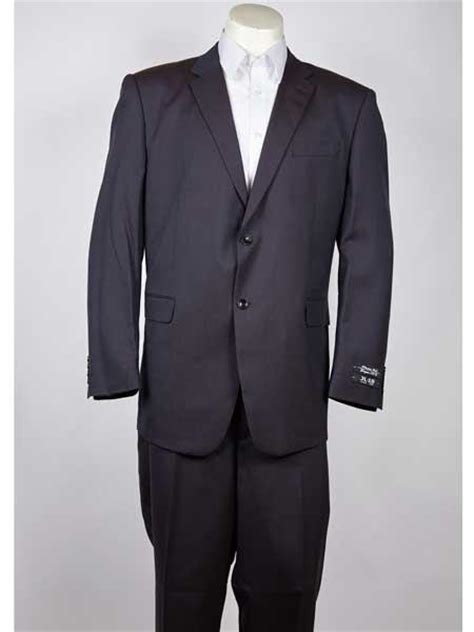 Two Button Navy Classic Fit Single Breasted Notch Lapel Suit