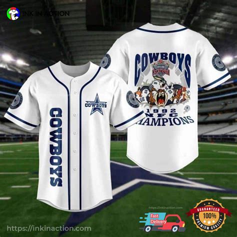 1992 NFL Champions Dallas Cowboys Baseball Jersey - Ink In Action