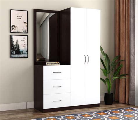 Buy Sorin Dressing Table With Wardrobe Flowery Wenge Frosty White