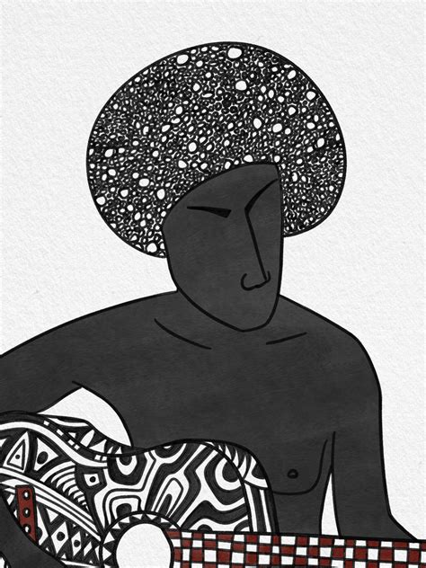 Black Dove The Naked Guitar Player Gay Erotic Art Print Etsy