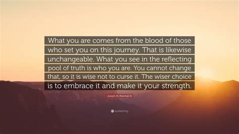 Joseph M Marshall Iii Quote What You Are Comes From The Blood Of