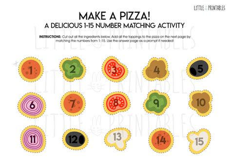 Pizza Number Match Little Printables