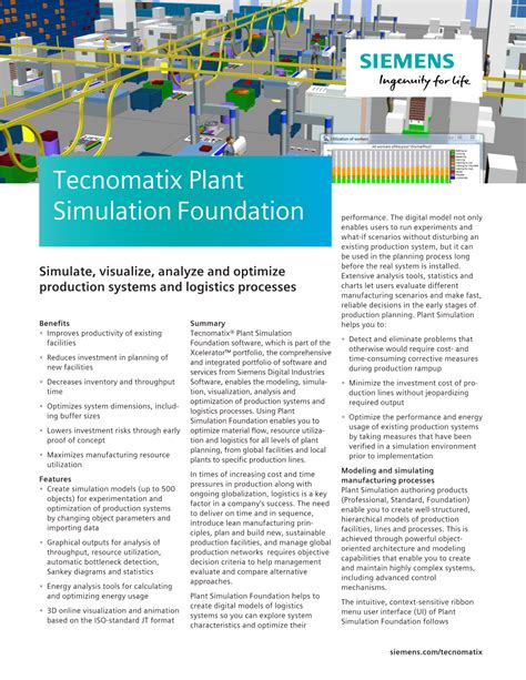 Tecnomatix Plant Simulation Foundation Docslib