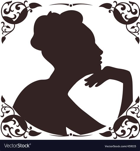 Vintage lady silhouette Royalty Free Vector Image