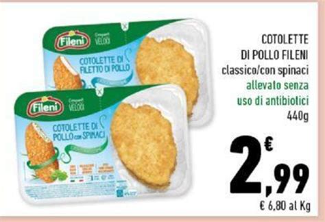 Cotolette Di Pollo Fileni Classico Con Spinaci Allevato Senza Uso Di