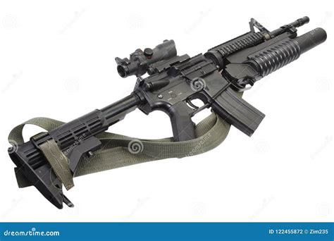 M4 Carbine Equipped with M203 Grenade Launcher Stock Photo - Image of ...