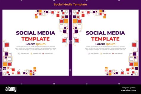 Flat Colorful Abstract Geometric Social Media Post Template Design