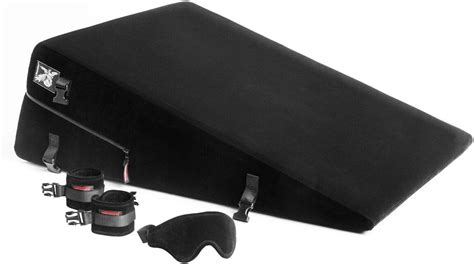 Liberator Black Label Ramp Sex Positioning Pillow With Built In Restraint System And Cuff Kit