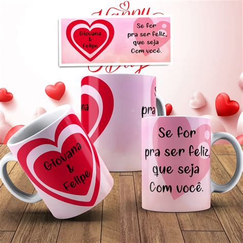 Caneca Dia Dos Namorados Nome Caneca Presente Namorados