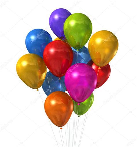 Multi Colored Balloons Group Isolated On White Stock Photo Daboost