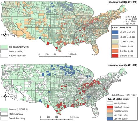 Spatial Distribution Of Gwr Based Local Coefficients For Spectator