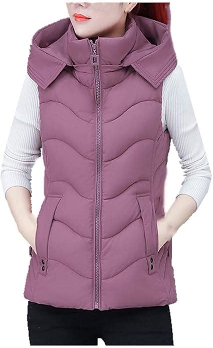 Winter Ladies Vest Hooded Coat Sleeveless Autumn Winter Vest Amazon Ca