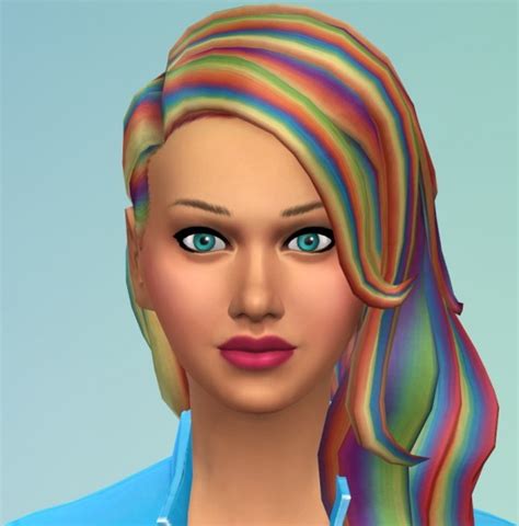 By Far The Prettiest Rainbow Hair I Have Found For ♡chelseasayswhat♡ Sims 4 Custom Content