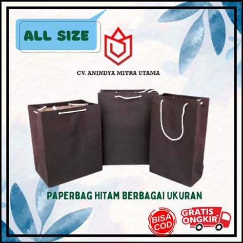 Jual Paper Bag Hitam Polos Paperbag Tas Kertas Hitam Kakak Kecil