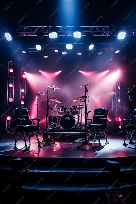 Premium Photo Rock Concert Backdrop Stage Lights And Crowd Background