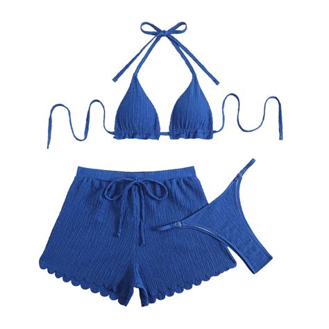 Valueadd 2025 Fashion And Leisure Three Piece Bikini Solid Color Women S Split Swimsuit Bag