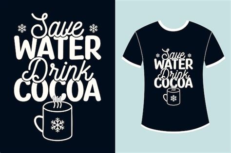 Premium Vector Hot Cocoa Christmas Tshirt Design Template