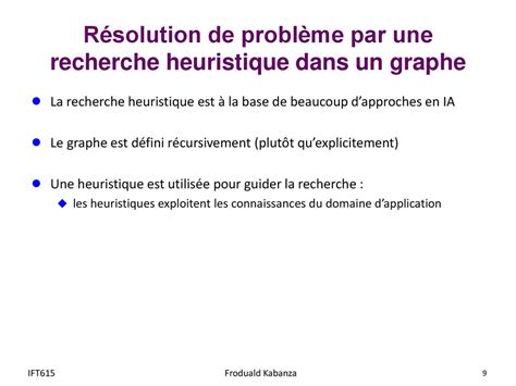 Ift Intelligence Artificielle Recherche Heuristique Ppt T L Charger