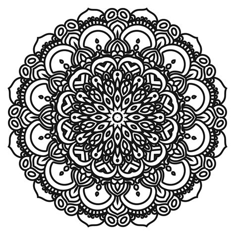 Flower Pattern Mandala In Black And White 11023812 PNG