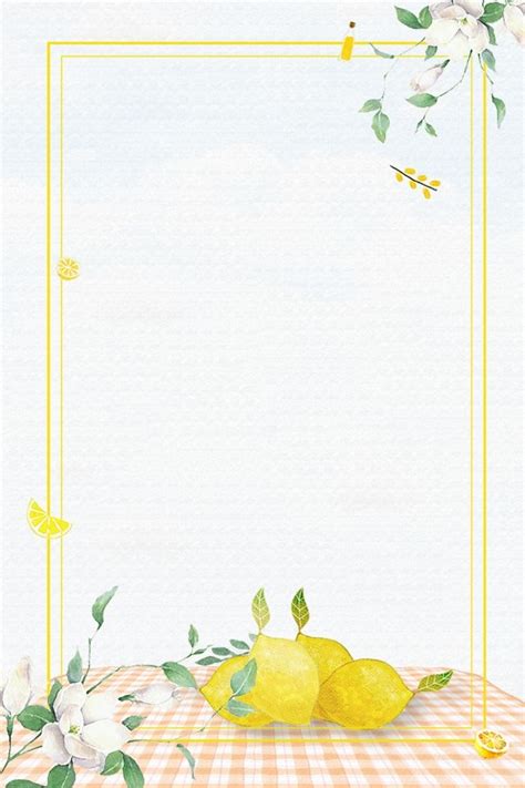 Watercolor Painting of Lemons and Flowers with Gold Frame