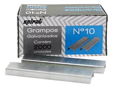 Grampo Para Grampeador N10 Galvanizado Spiral Caixa 2000 Un