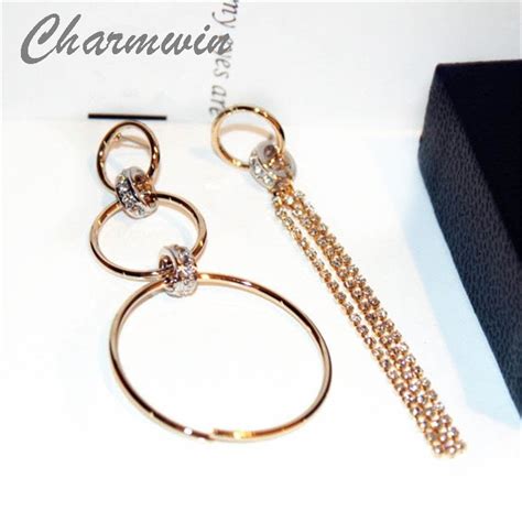 Charmwin Boucles D Oreilles Longues Asym Triques Pour Femmes Bijoux