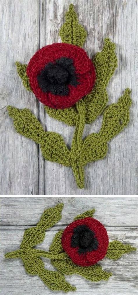 Best Crochet Poppy Flower Free Patterns Instructions