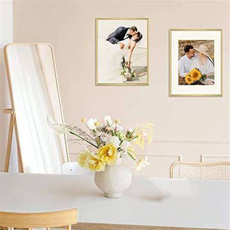 12x16 Aluminum Metal Picture Frame With Ivory Color Mat For 8 5x11