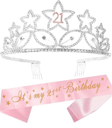 Meant Tobe Floating Star St Birthday Sash And Tiara Set Glitter