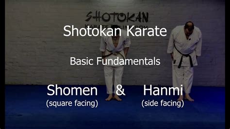 Shotokan Karate Fundamentals Shomen Hanmi Youtube