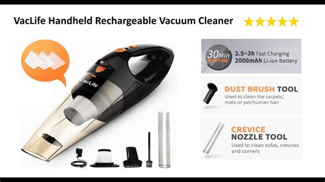 Vaclife Rechargeable Handheld Vacuum Cleaner Youtube