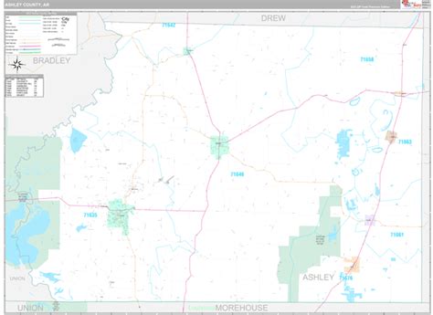 Ashley County, AR Wall Map Premium Style by MarketMAPS - MapSales