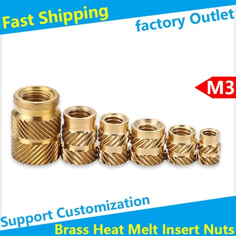 Brass Hot Melt Inset Nuts Heating Molding Copper Thread Inserts Nut SL