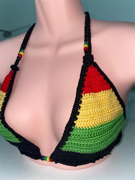 Bikini Crochet Swimwear Jamaican Bikini Crochet Summer Top Etsy