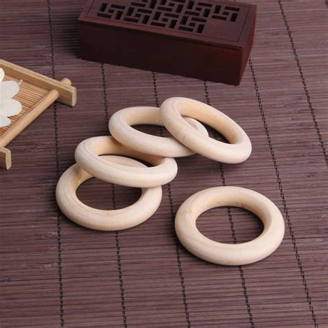 5 шт. DIY Детские Кольца для прорезывания зубов натуральный деревянный ...