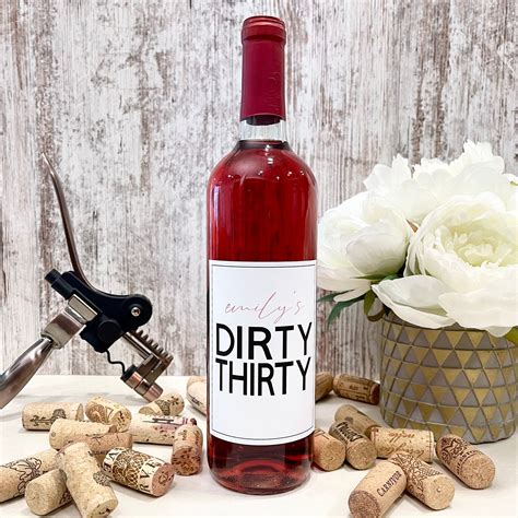 Custom Wine Bottle Label 30th Birthday Water Resistant Etsy