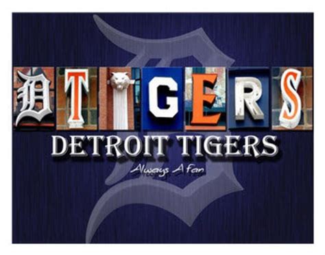 Detroit TIGERS Word Art Poster Board 11x14, 16x20, 20x30 Sizes Michigan ...