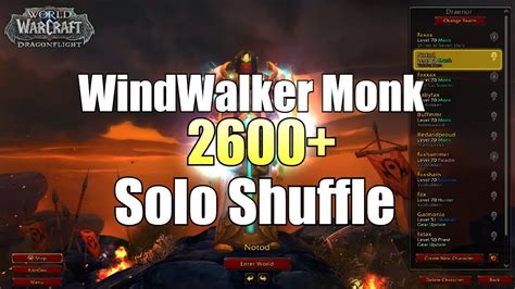 2600 Solo Shuffle WindWalker Monk DragonFlight Arena Season 3 PvP