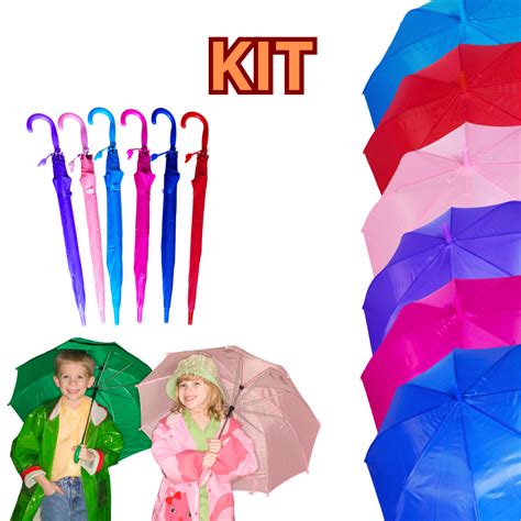 KIT 12 Guarda Chuva Infantil Sombrinha Para Menino E Menina Automatico