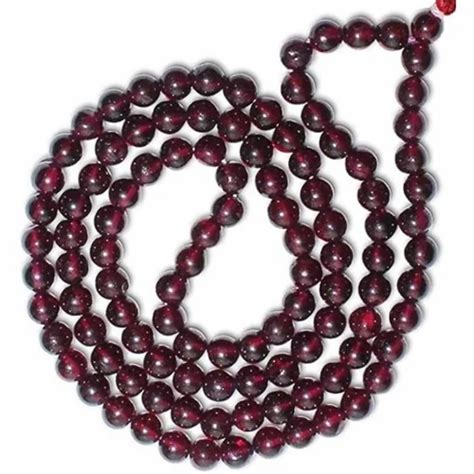 Brown Party Wear Hessonite Garnet Mala Size Mm Beads Size At Rs