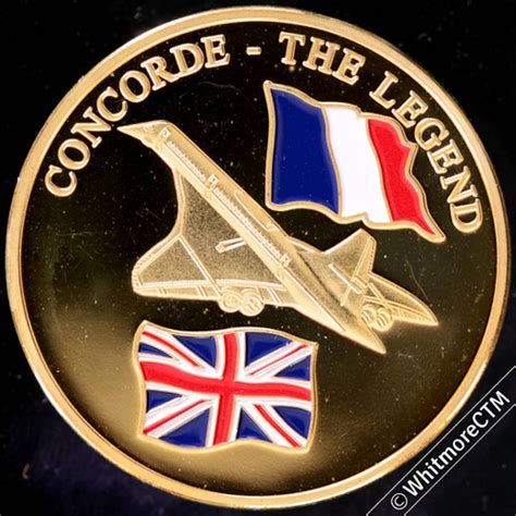 History Of Aviation Concorde The Legend Medal 40mm Gilt Ae Whitmore