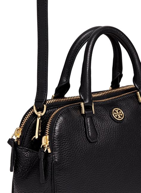 Lyst Tory Burch Robinson Small Double Zip Pebbled Leather Satchel