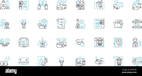 Accounting Services Linear Icons Set Bookkeeping Taxation Payroll